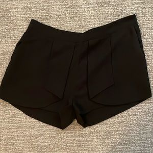 Black ruffle detail shorts